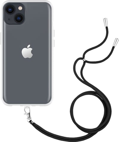 Cazy hoesje met koord geschikt voor iPhone 13 Hoesje met Koord - Flexibele Case - Transparant