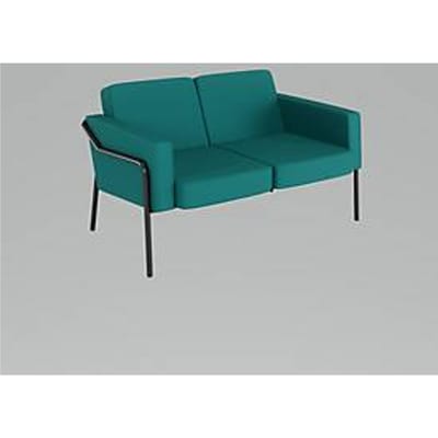 meet by Paperflow 2-zits buitenbank MEDSO, maat L, stalen frame, B 1250 x D 747 x H 740 mm, 240 kg, blauw