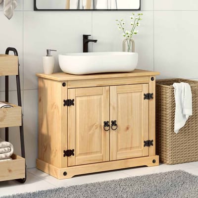 vidaXL - Badkamer - wastafelkast - Corona - 73x33x60 - cm - massief - grenenhout