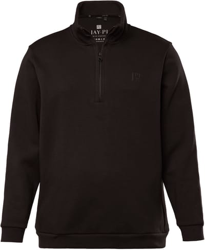 JAY-PI - Heren - Troyer Buik-Fit fitness rits naadzakken - Zwart - Maat 3XL