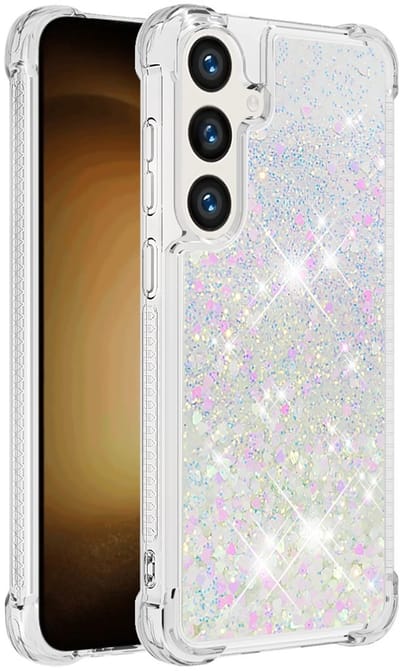 Coverup Hoesje - Geschikt voor Samsung Galaxy S26 Hoesje - Coverup Liquid Glitter Back Cover - Wit