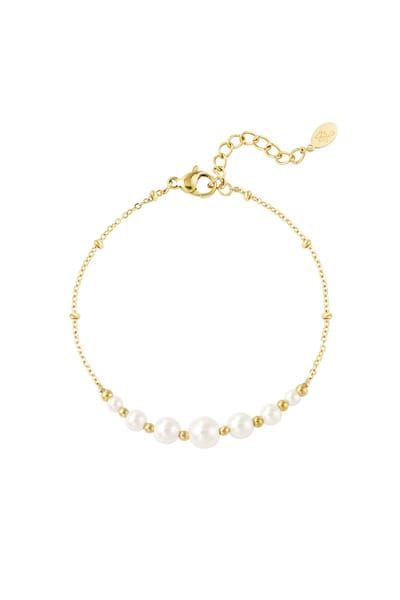 Parel party armband - goud