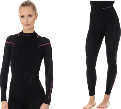 Brubeck Thermokleding Dames - Thermo Set met Nilit® Innergy - Zwart/Roze XL