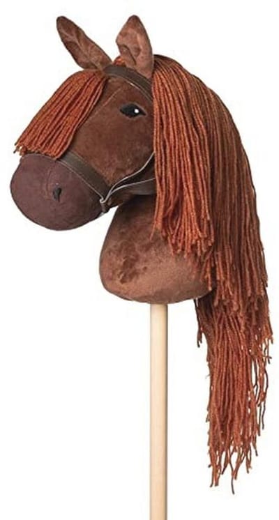 Stokpaard Bruin met Rugzak
