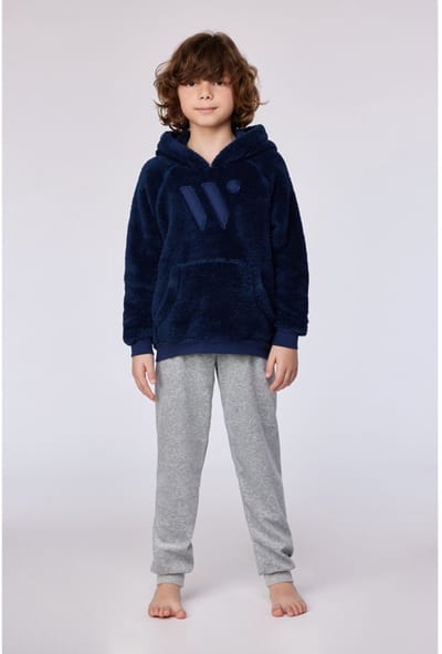 Woody huispak jongens/heren - donkerblauw - 252-10-QHA-M/885 - maat 176