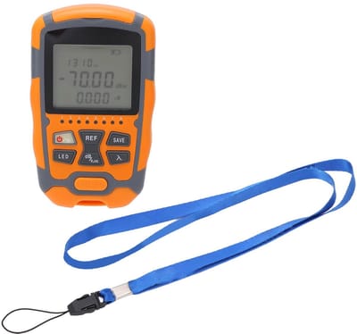 Dailygoods - Optische Vezelvermogensmeter - Draagbare Glasvezelkabeltester - Professioneel Gebruik - Oranje - Met LED-lamp - Voor Communicatie - Model...