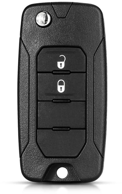 XEOD Klap Autosleutelbehuizing - sleutelbehuizing auto - sleutel - Autosleutel 2 Knops / Geschikt voor: JEEP Renegade - Wrangler