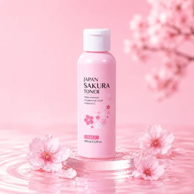 Sakura Gezichtstoner 100ml | Hydraterende Toner | Gezichtslotion | Gezichtsverzorging | Hydratatie | Verhelderende Toner | Olie Controle | Poriën Verfijnen | Anti Oxidanten | Gezichtsserum | Stralende Huid | Kersenbloesem Verzorging