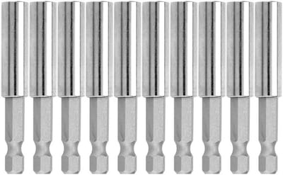 Set van 10 Magnetische Bit Houder met 1/4" Hex Shank - 60mm Schroevendraaier Extensie voor Boormachines en Klussen