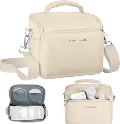 Kleine Crossbody Camera Sling Bag voor DSLR en SLR - Compacte Schoudertas voor Fotografen in Beige