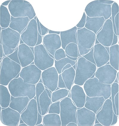 WC mat met uitsparing 55x60 cm - Antislip - Organisch - Patroon - Blauw - Toiletmat met uitsnijding - Vloermat - Douchemat - Toilet tapijt - Toiletmatten