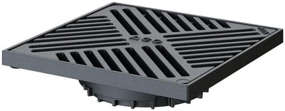 ACO Opzetframe Passavant Spin met rooster DN125/150 300x300mm/M125/Gietijzer met/zonder vergrendeling, 7000.42.02