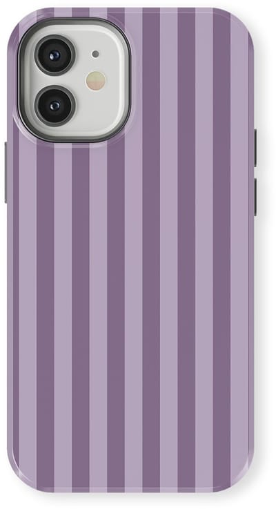 DripCase Gestreept Hoesje geschikt voor iPhone 12 | Backcover met Mag | Stripes Motief | Trendy Case geschikt voor iPhone 12 met Strepen Lavender Beam