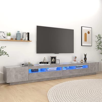 vidaXL - Tv-meubel - met - LED-verlichting - 300x35x40 - cm - betongrijs