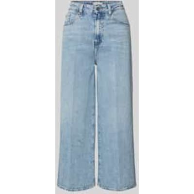 Regular fit wide leg jeans van puur katoen