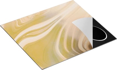 Chefcare Inductie Beschermer Abstracte Kunst - Marmer Goud - 60x50 cm - Afdekplaat Inductie - Kookplaat Beschermer - Inductie Mat