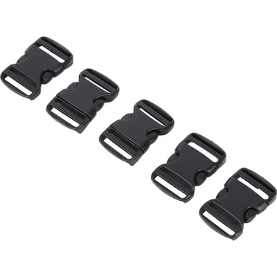 5 stuks Snelgesp Plastic Dubbel Verstelbare Riemgespen Vervanging DIY Handwerk voor Rugzak 20mm / 0.79in black