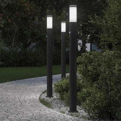 vidaXL Bolderverlichting met sensor 3 stuks 110 cm RVS IP44
