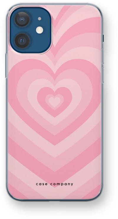 Case Company® - Hoesje geschikt voor iPhone 12 mini hoesje - Hart Roos - Soft Cover Telefoonhoesje - Bescherming aan alle Kanten en Schermrand