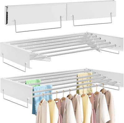 Wanddroger Opvouwbaar - Droogrek - Kleding Drogen - Ruimtebesparend Ontwerp - 6 Meter Drooglengte - Wit