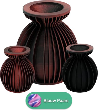 Elin moderne vaas – Decoratieve vaas - Blauw / Paars - 3d geprinte vaas – geschikt voor droogbloemen - 20CM