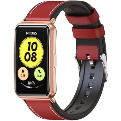 Huawei Watch Fit New leren hybrid bandje (rood)