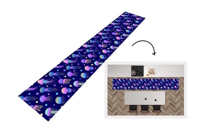 Keukenloper - Loper keuken - Kwallen - Neon - Patronen - Regenboog - 300x50 cm - Keukenloper vinyl