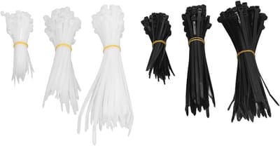 Dunne Kabelbinders, 400 Stuks Nylon Zelfvergrendeling, Assortiment van 4, 6 en 8 Inch voor Kabelbeheer en Organisatie
