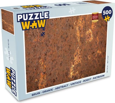 Puzzel Bruin - Oranje - Abstract - Vintage - Roest print - Patroon - Legpuzzel - Puzzel 500 stukjes