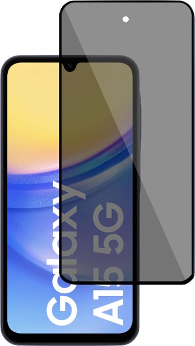 Privé Screenprotector geschikt voor Samsung Galaxy A15 - Privacy Beschermglas - Privacy Proteqt+