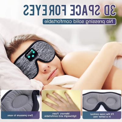 Slaapmasker Bluetooth - Ultrdunne HD-stereoluidsprekers - Wasbaar - Verstelbaar - Slapen - Zijslapers - Vliegreizen - Yoga - Meditatie