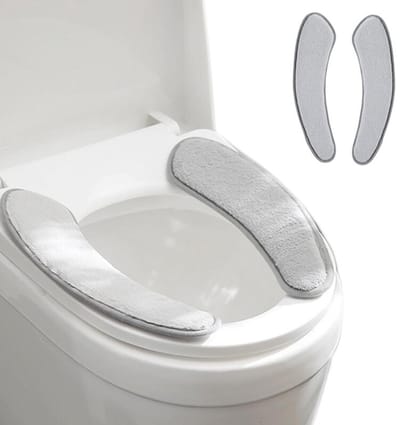Toiletbril - 2 Paar - Thick Toilet Seat Cushion Cover - with Sticky Toilet Seat Cushion - Washable and Reusable Mat for Winter - Double Flap Separation - TPR Back Adhesive - Soft and Protective