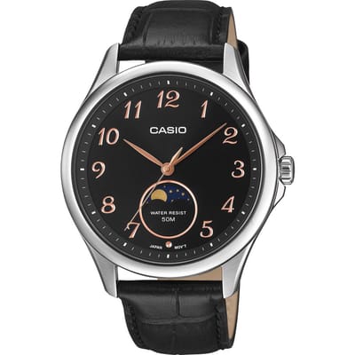 Casio Casio Collection MTP-M110L-1AVER Horloge - Leer - Zwart - Ø 41 mm