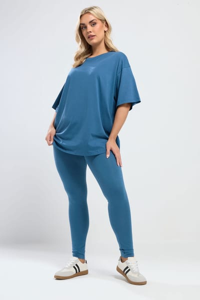 Yours Blauw Relaxed Longline Tshirt Size 42