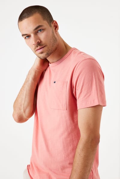 GARCIA Heren Effen T-shirt Roze Korte mouw