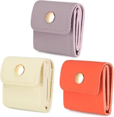 Mini reis sieradentas set van 3, opvouwbare PU-leer organizer voor oorbellen, ringen en halskettingen, perfect voor onderweg en reizen