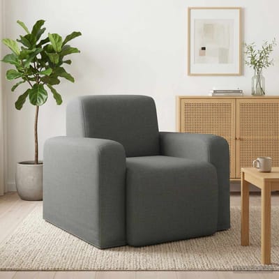 vidaXL - Fauteuil - Donkergrijs - Stof