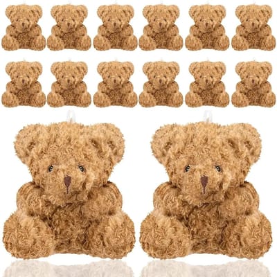 10-100 Stuks Pluche Mini Teddybeer 4 Inch Knuffeldieren Kleine Beren Mini Beer Zachte Beer Poppetje voor Feestbedankje DIY 10 PCS lichtbruine kleur