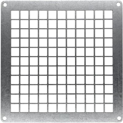 Ventilatie rooster - Afzuigkap rooster - Lucht doorlaten - Corrosiebestendig metaal - 150 x 150 mm - Zinkkleurig