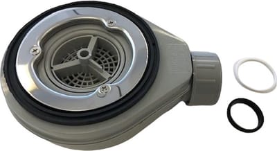 Douchebak sifon Solid grijs met zeefje, inbouwhoogte 60mm