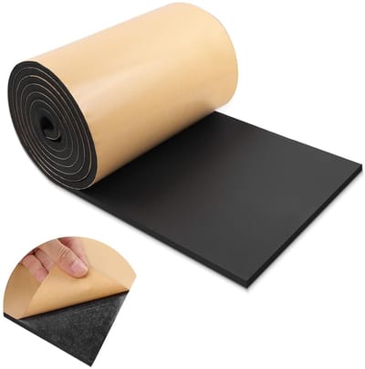 Multifunctionele Zelfklevende Schuimrol - Geluiddempende Mat voor Anti-Trillingen (300mm×12mm×3m, Zwart)