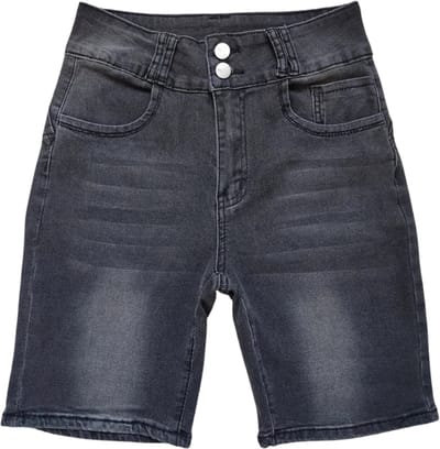Livano Korte Broek Dames - Spijkerbroek - met Zakken - Volwassenen - Jongens - Shorts - Zwart - Maat S