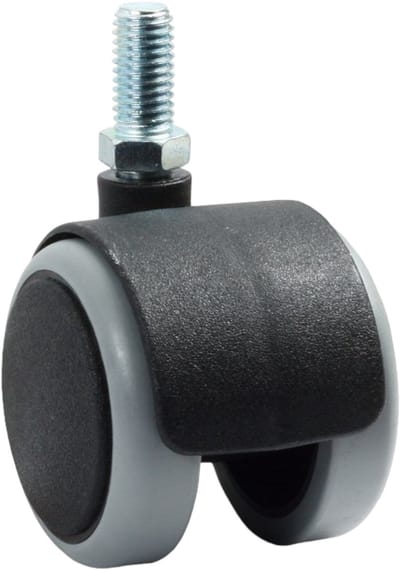 Domino® Zwenkwielen 50 mm - Maximale Belasting 40kg – M10 - Vaste plaat - Rubberen Wiele - Reservewielen Meubelroller Meubelwielen Wieltjes Zwaarlastwiele Trolleywielen