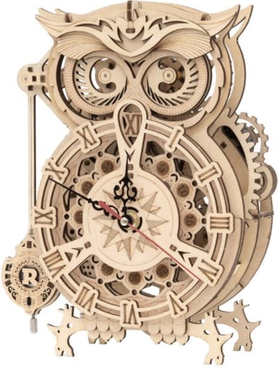 Robotime - 3D puzzel - modelbouw pakket - Uil-klok bouwpakket - werkende klok - voor kinderen - voor volwassenen