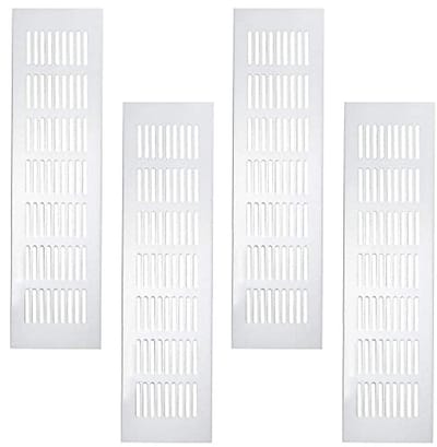 Ventilatieroosters 80 x 300 mm - Set van 4 Rechthoekige Ventilatiesleuven voor Kasten en Kledingkasten