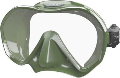 TUSA Zensee – Premium duikmasker met geïntegreerde lens, panoramisch zicht, lichtgewicht ontwerp en comfortabel draagcomfort – Khaki Groen – M1010 QKH