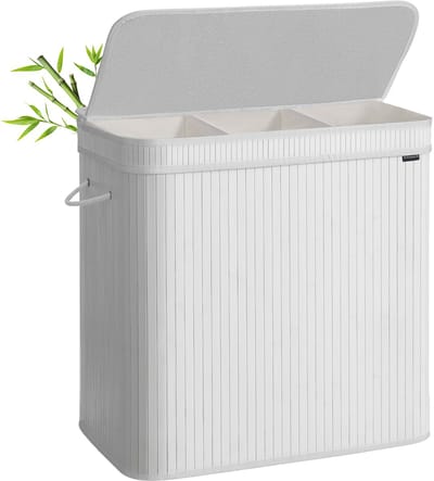 SONGMICS - Wasmand - Wassorteerder - Bamboe - Met Handgrepen - Uitneembare Waszak - 150 Liter