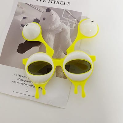 Lunettes de Soleil Étranger à Grands Yeux Lunettes Joyeuses pour Fête d'Anniversaire Accessoires Photo Stylés Lunettes Décoratives pour Enfants Adultes