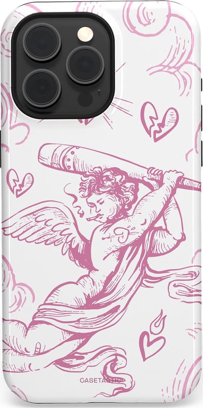 Casetastic Hoesje Geschikt voor Apple iPhone 15 Pro Max Magsafe - Stijlvolle Beschermende Duo-layer Case - Engel Roze Liefde