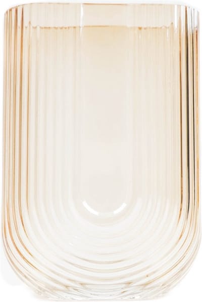 HV Ribbled U-vormige Vaas-Amber-17x8x23cm